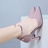 Medium Heel High Heels Thin Heel New Shallow Mouth Pointed Head Women Autumn Fairy Korean Version Fashion Versatile Bag Head Single Shoes Women