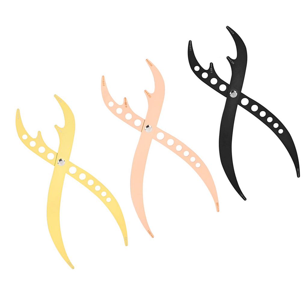 3 ks Šablona na obočí Měřítko Opakovaně použitelné Nástroj pro měření polohy při microbladingu obočí pro domácí cestování