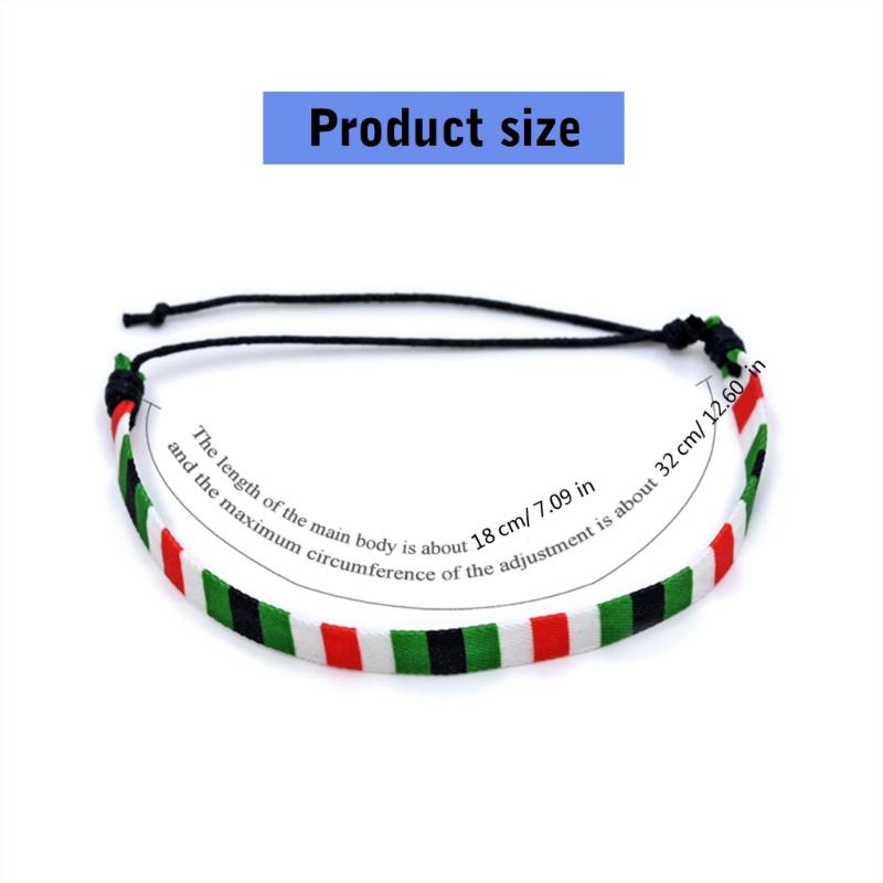 Unique Arab Inspired Cotton Wristband Adjustable Handchain Handmade Multicolor Wristchain Ornament for Trendy Outfits