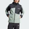 Adidas Color Block Outdoor Sports Hooded Rain Jacket Men Jacket Silver Gray Green IP1419