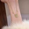 New Chinese High-end Golden Fringed Necklace Female Retro Coin Gourd Exquisite Collarbone Chain Light Luxury Niche Neck Chain