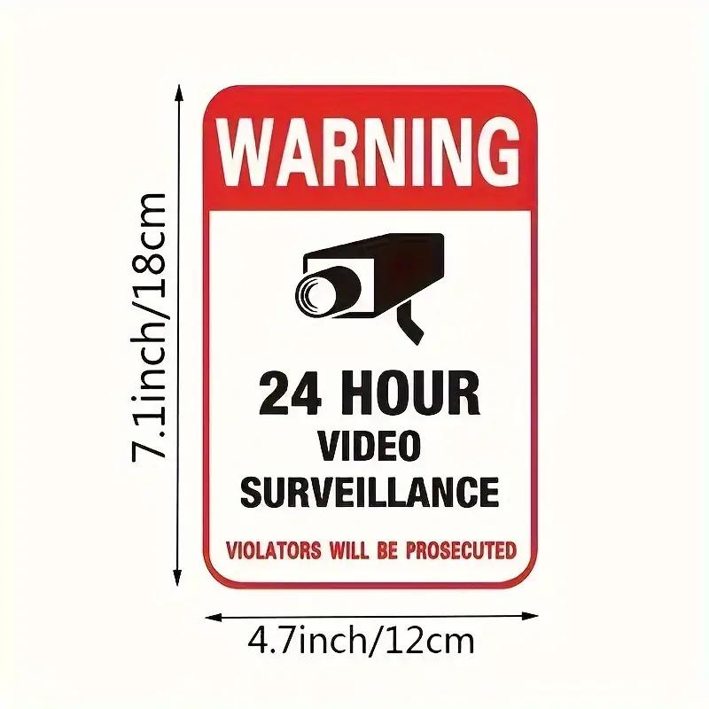 Eye-Catching 18x12CM Camera Warning Sign - Surveillance Monitor Wall Decal