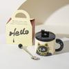Cute Cat Cup Office Mug with Lid Water Cup Ceramic Couple Gift Souvenir Gift Box Birthday Creativity