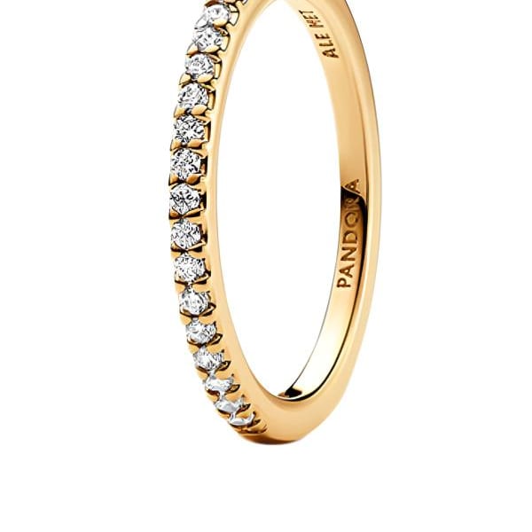 Pandora Gold Plated Copper Silver Alloy, Synthetic Cubic Zirconia Rings Women's Gold 162999C01
