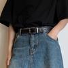 Ceinture en Cuir Style Rétro Hong Kong pour Homme avec Boucle à Ardillon - Polyvalente Large Décontractée