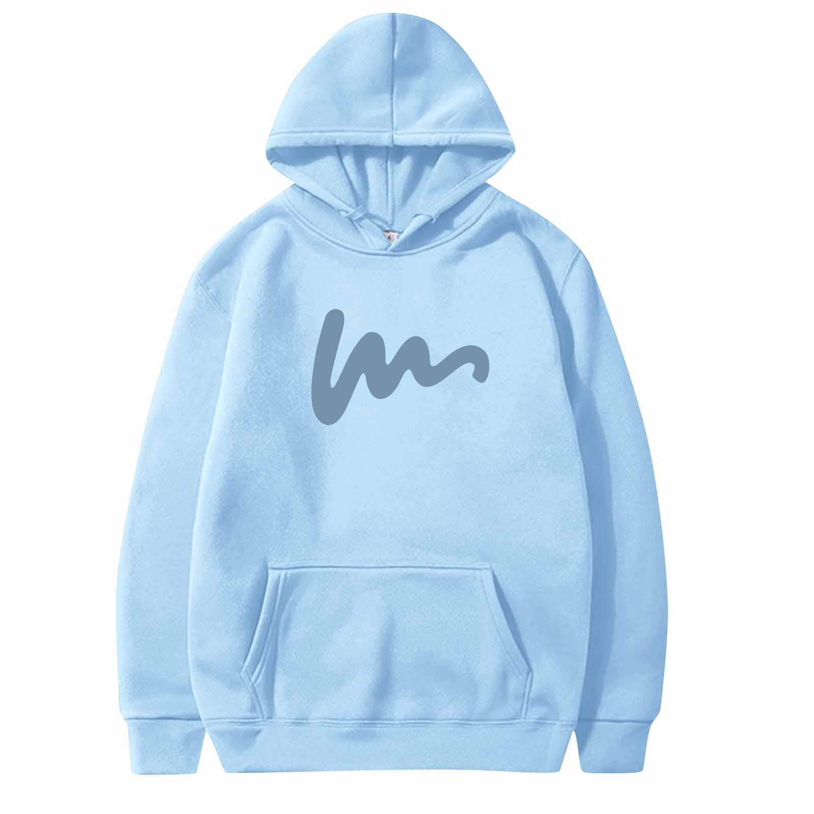 

Унисекс модный повседневный свободный плюшевый пуловер с длинными рукавами и круглым вырезом с капюшоном из веревки L