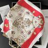 Luxury Women's Square Soft Satin Polyester Scarf Flower Printed Shawls Hijab Four Seasons Bandanna