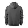 Men Spring Fall Fitness Hoodie with Zipper Decor Plush-lined Hooded Multi Pockets