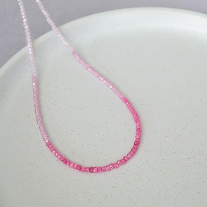 French Niche Design Elegant Shining Section Gradual Change Colored Gemstones Beaded Sweet Cute Temperament Necklace Bracelet