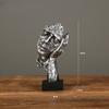 17cm Home Decor Abstract Silence Is Gold Figurine Resin Hand Face Silent Men Statue Sculpture Home Office Living Room Decoration