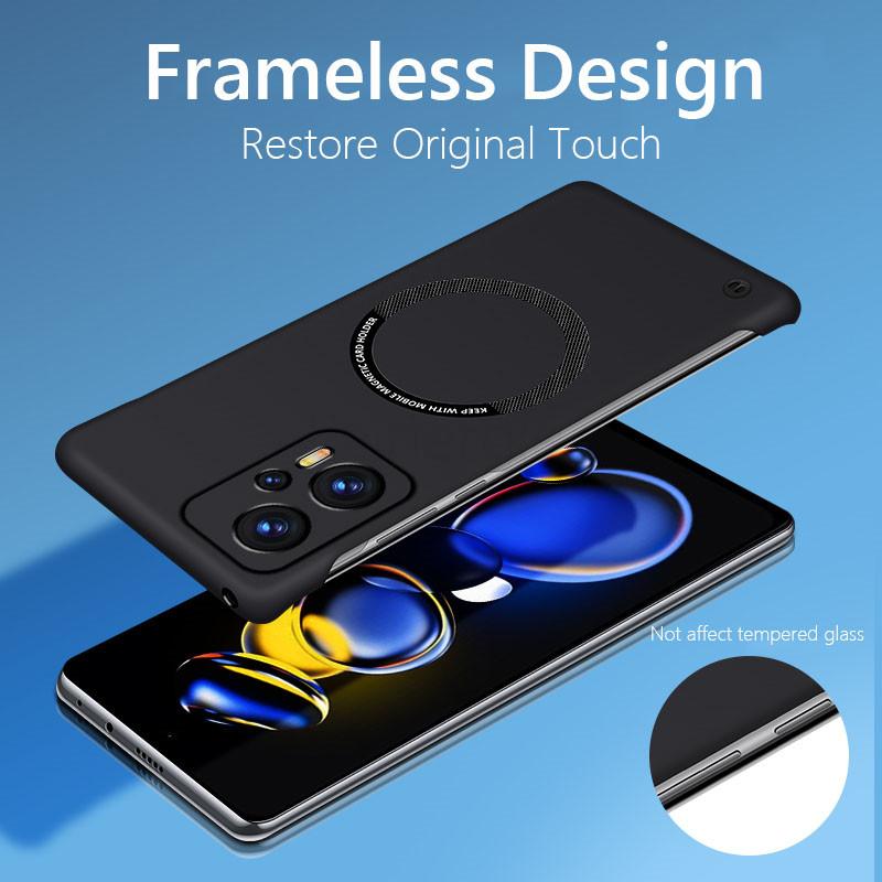 Frameless Magnetic For Magsafe Slim Case For Xiaomi Poco X4 GT PocoX4GT Wireless Charging Hard Back Cover