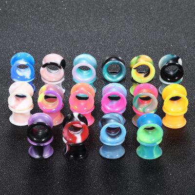32Pcs/Lot Silicone Ear Gauge Plugs Tunnel Flesh 3-25MM Double Flared Ear Stretcher Expander Earring Piercing Kits Ear Dilations