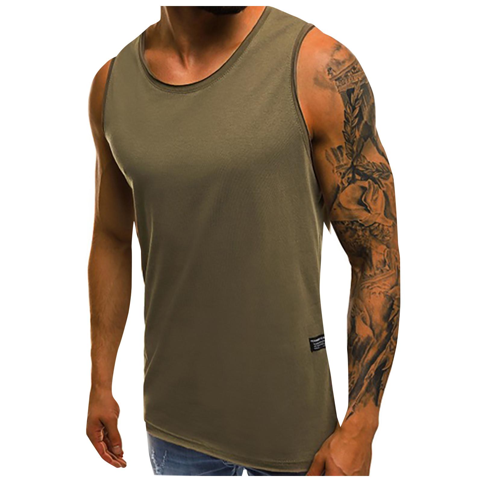 Men Home Outdoor Fashion Casual Basic Loose Breathable Quick-drying Tops L армия зеленый
