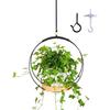 Black Plant Hanger Indoor with Sturdy Wood Base,Hanging Planters for Indoor Plants,Hanging Plant Holder,Easy Watering & Replacing Potted Plants