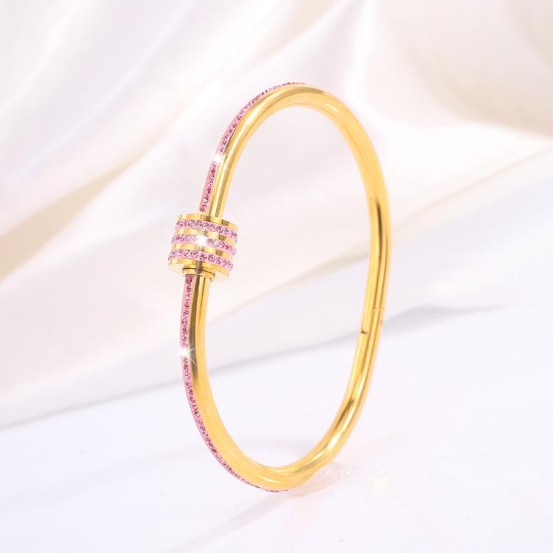 Starry Sky Silver Titanium Steel Bracelet for Women - High-End, Versatile, Full Diamond, Non-Fading Fashion Accessory