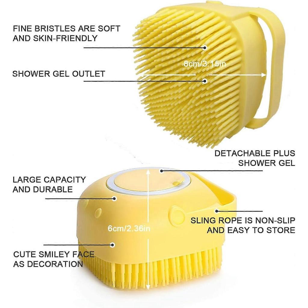 Bubble Brush for Pet  Scrubber Shower Soft Silicone with Loop Handle Give Pet Gentle Massage for Long Short Haired Dogs and Cats