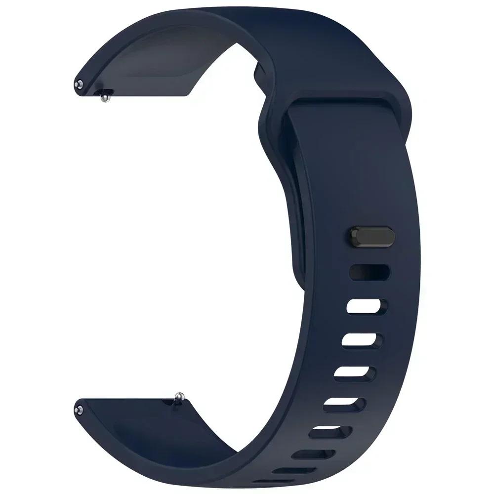 

1 шт. Силиконовый ремешок для Samsung Galaxy Watch 7 6 5 44/40 мм Ремешок MI S4/Amazfit GTR/GTS 20 22 мм Браслет на запястье для женщин и мужчин 1PCS 20MM полуночно-синий