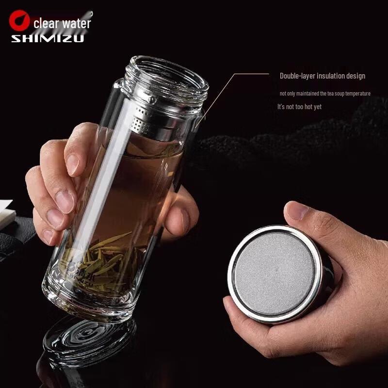 Portable Double-Layer Glass Tea Infuser Bottle