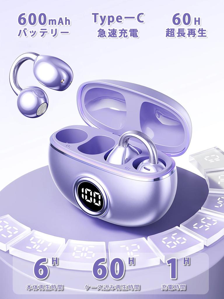 Bluetooth Wireless Earbuds Sound Bluetooth Instant Bluetooth Earbuds with Bone Conduction Up to 60 Hours of No Ear Air Conduction Earbuds with Fast