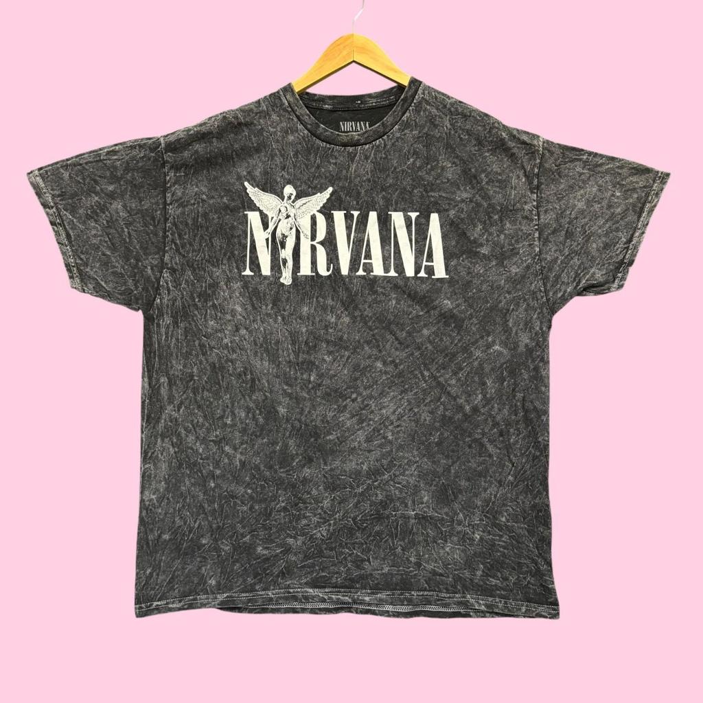 Nirvana In Utero Album Fairy Grunge Band Mineral Wash Tee XL