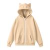 Damenmode Lässige Langarm Einfarbig Kapuzenpullover Tops
