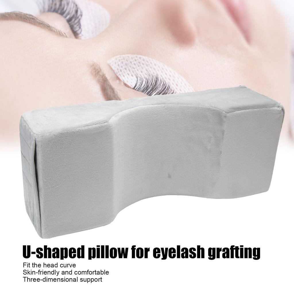 Eyelashes Extension Pillow Beauty Salon Eyelash Grafting UShaped Pillow (Silver Gray Flocking)