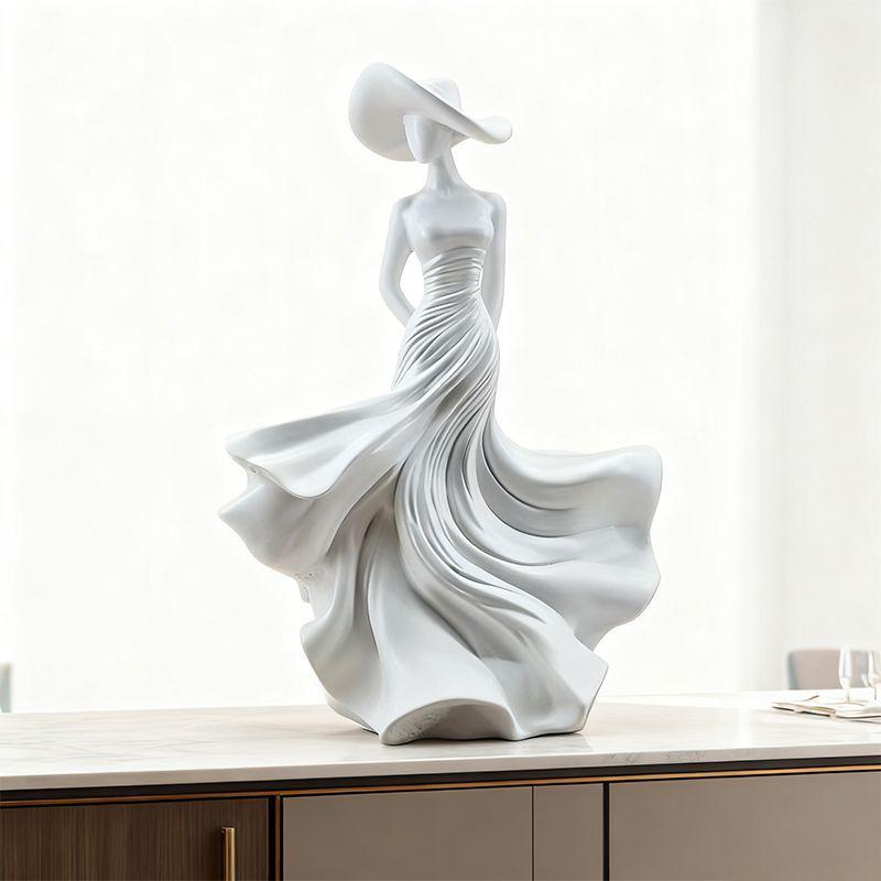 

Creative Resin Figurine Sculpture Art Ornament White Human Small Statue Goddess Ornament for Living Room or Office Birthday Gift
