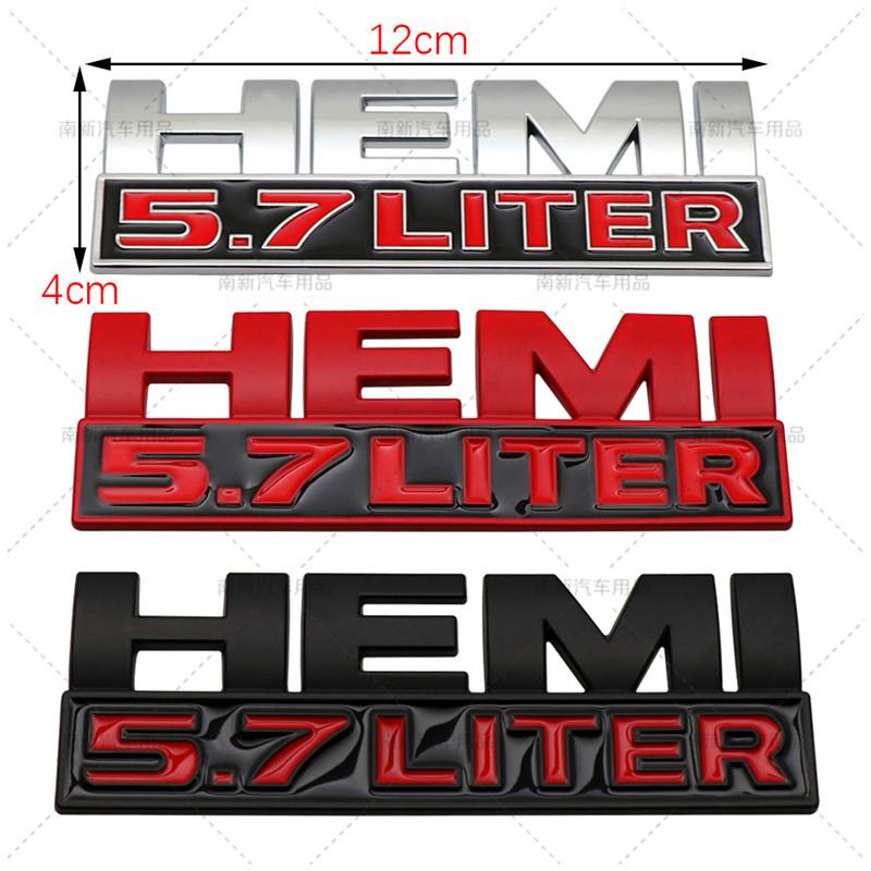 1Pc Metal Hemi 5.7 Liter Logo Badge Emblem Rear Trunk Decal Car Stickers For Charger Dart Durango Caliber Journey Accessories