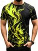 Fashionable Men's Trendy Short Sleeved Flame Series 3D Printed Street T-shirt Round Neck Casual Top