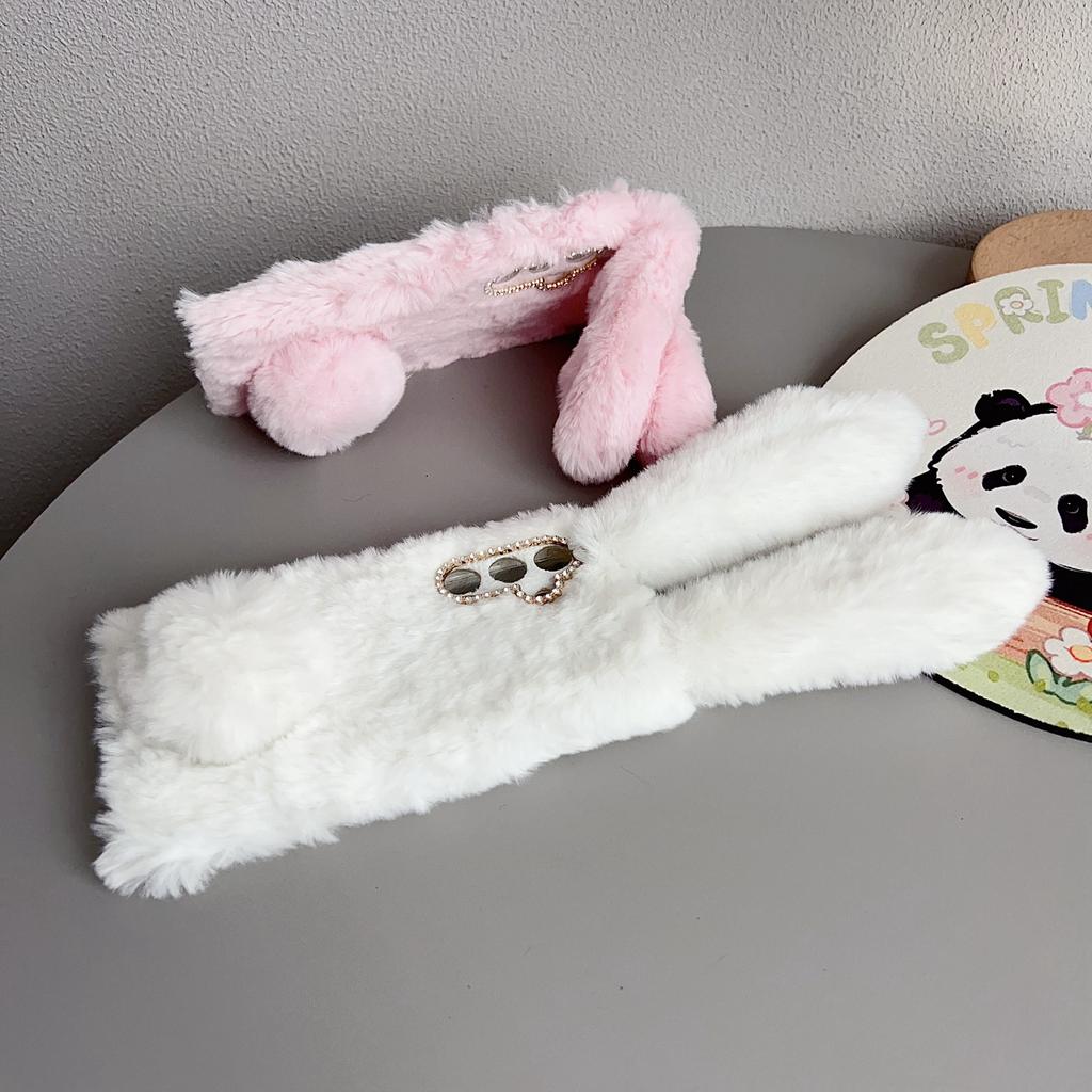 For Samsung Galaxy A17 5G Case Plush Cute Bunny Winter Fluffy TPU Phone Cover