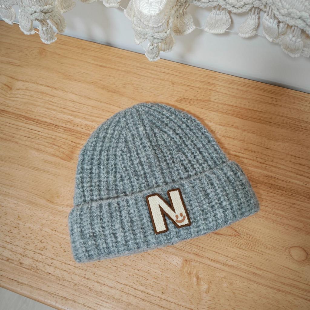 Korean Style Ins Style P Letter Hat Trendy and Fashionable Sweet and Cool Style Woolen Hat Solid Color Thickened Wool Blended Knitted Hat