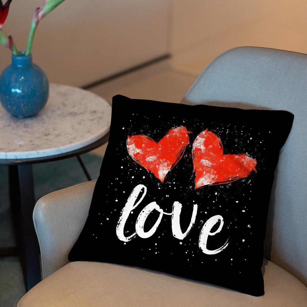Dekoracja na Walentynki Poszewka na poduszkę 2 w 1 Dwustronna Pluszowa Poszewka na poduszkę | Samochód/Sofa/Łóżko | Idealny Prezent