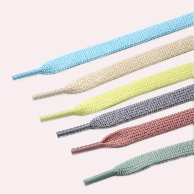 1Pair Solid Flat Shoelaces Sneakers Canvas Shoe laces Women Men Shoelace 21Colors Width 0.8cm Classic Laces for Shoes Strings
