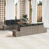 VidaXL Ensemble de Canapés de Jardin 7 Pièces avec Coussins Gris Poly Rotin 3358673