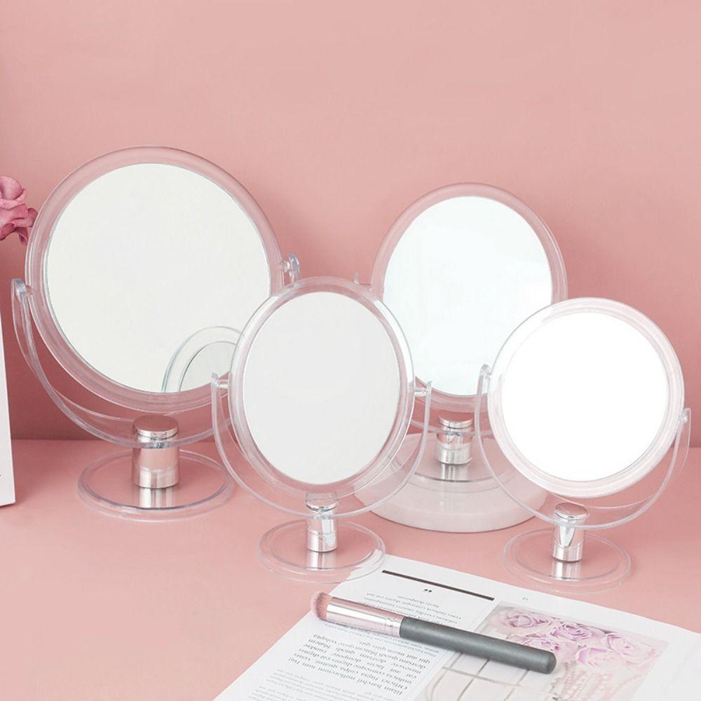 

High Definition Desktop Dressing Mirror Double-sided Mirrors Magnifying Mirror Bathroom S-Oval