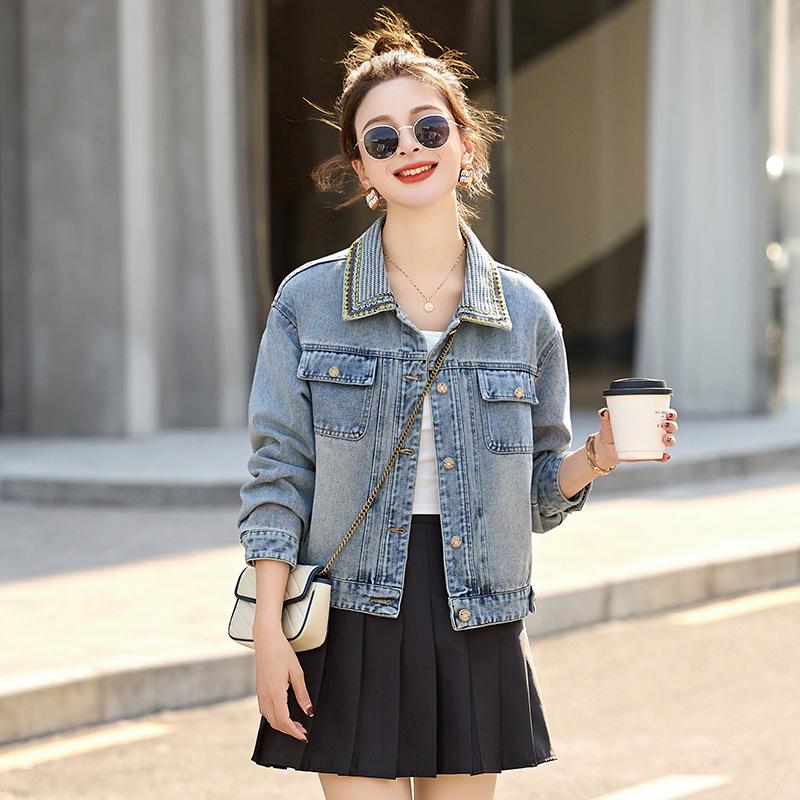 In Stock: Spring 2025 Women's Loose Denim Jacket - Versatile Casual Outerwear (MZ133)