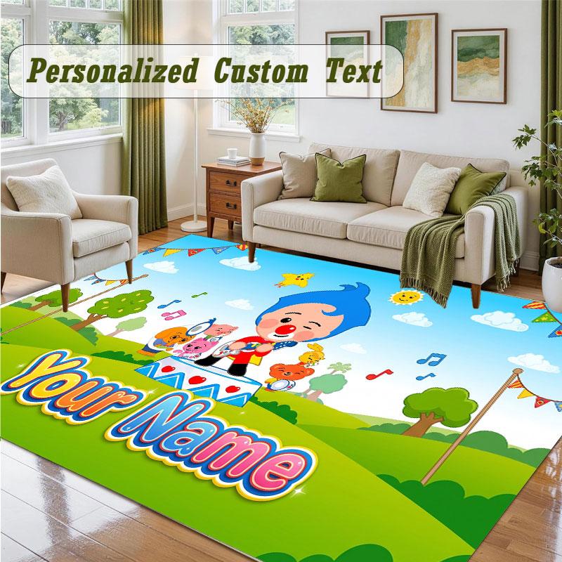 Crystal Velvet Square Rug Custom NameEl Payaso Plim Plim Pattern Non Slip Home Floor Decor Rug