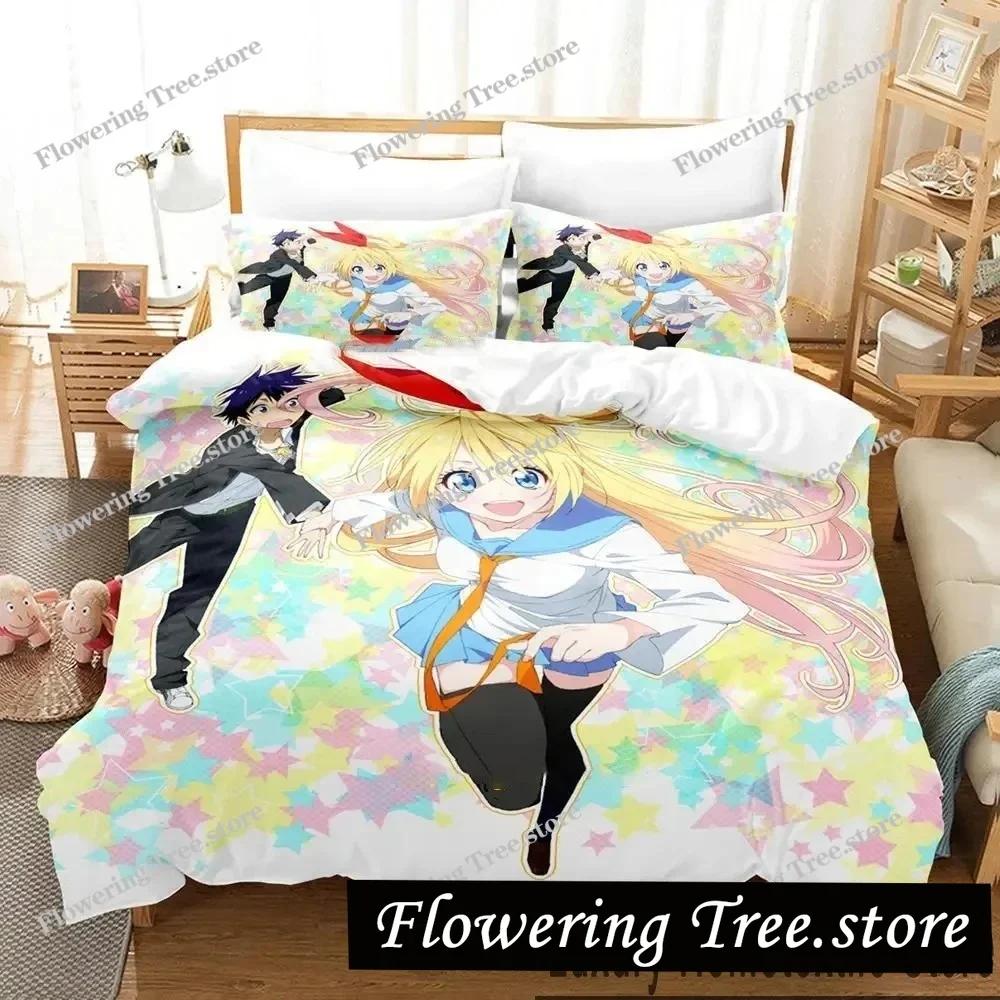 3D Print Anime Nisekoi False Love Bedding Set Boys Girls Twin Queen King Size Duvet Cover Pillowcase Bed boys Adult