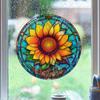 Adesivo di Avvertimento Anti-collisione Girasole Colore 3D Elettrostatico Vetro Finestra Adesivo Artistico Decorativo
