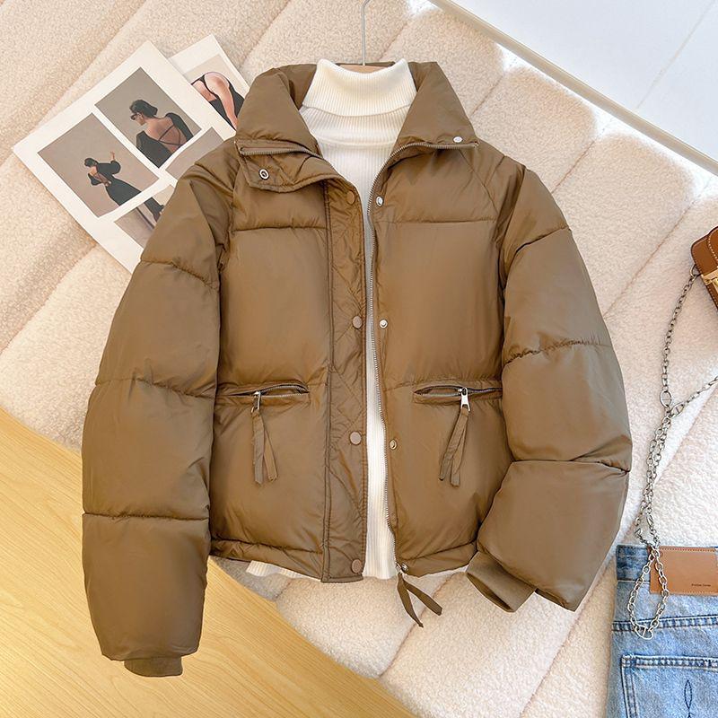 Trendy Academic Style Women's Winter Stand Collar Short Cotton Jacket 2025