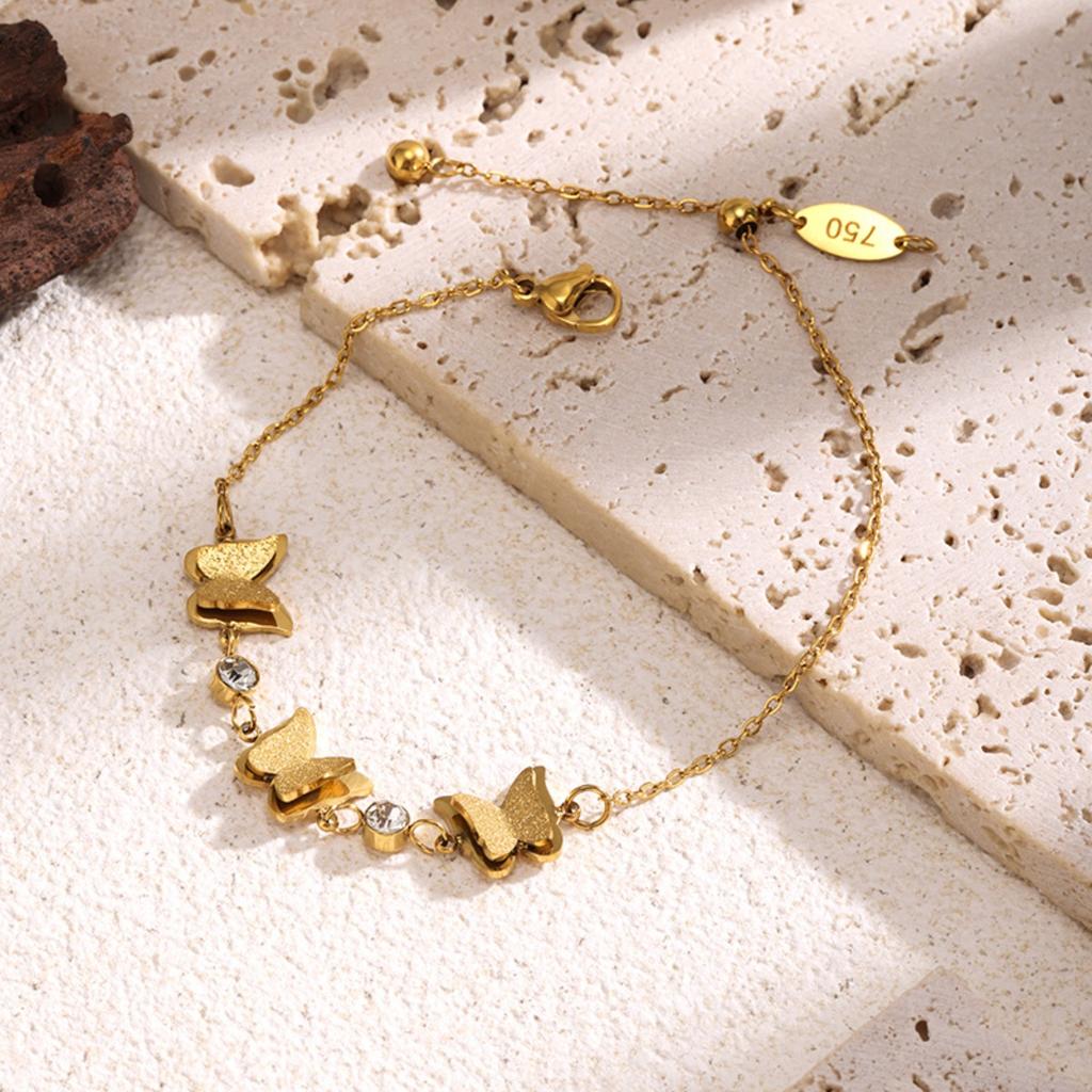 Luxury Gold Color Butterfly Bracelet - Stainless Steel Jewelry for Women, Hypoallergenic Gift & Party Bangles Accessories