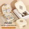 Compact Travel Medicine Box: Double-Layer, Moisture-Proof with Seven Compartments for a Week's Supply of Pills.