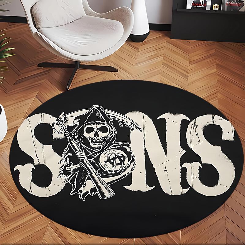 Sons Of Anarchy (1) Round Office Rug Decorative Floor Rug for Office Bedroom Living Room and Home Space