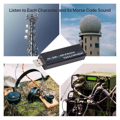 Récepteur RTL SDR 100 kHz à 1 766 MHz RTL2832U R820T2 0,5 PPM TCXO Récepteur radio défini par logiciel