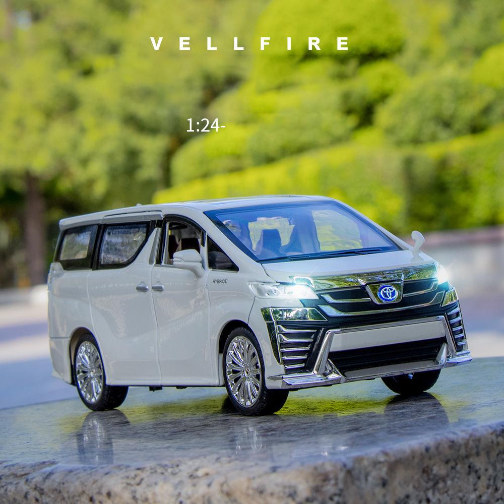 Vellfire MPV-Druckgussauto-Modellspielzeug im Maßstab 1:24, zurückziehbares Spielzeugfahrzeug mit Ton und Licht für Kinder, Kleinkinder, Jungen und Mädchen, Geschenkkollektion