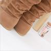 Plus Size Matte Mid-Calf Flat Heel Lace-Up Wrinkled Women's Boots