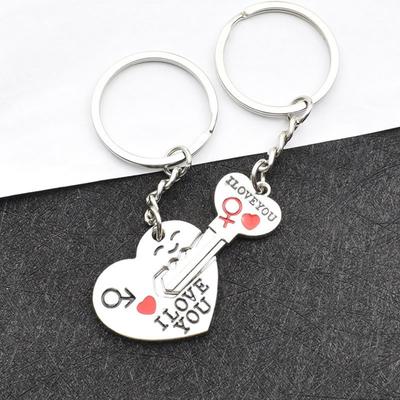 Herzförmiger Secret Love Englischer Schlüsselanhänger, Vielseitiger Schlüsselanhänger für Paare, Gedenkanhänger für Liebesgeständnis