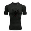 Maglietta Sportiva da Uomo con Motivo a Ragnatela Allenamento Fitness Maglietta a Compressione Rashguard Top Jogging Palestra Allenamento Magliette Sportive