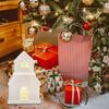 Mini White Glazed Ceramic LED Luminous Hollow House Christmas Decoration Creative Desktop Craft Home Decor