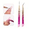 1 Stück Edelstahl Doppelseitige Maniküre-Pinzette mit Druckspitze für Strasssteine, Wimpernverlängerungen und Make-up-Werkzeuge, Nagelpinzette
